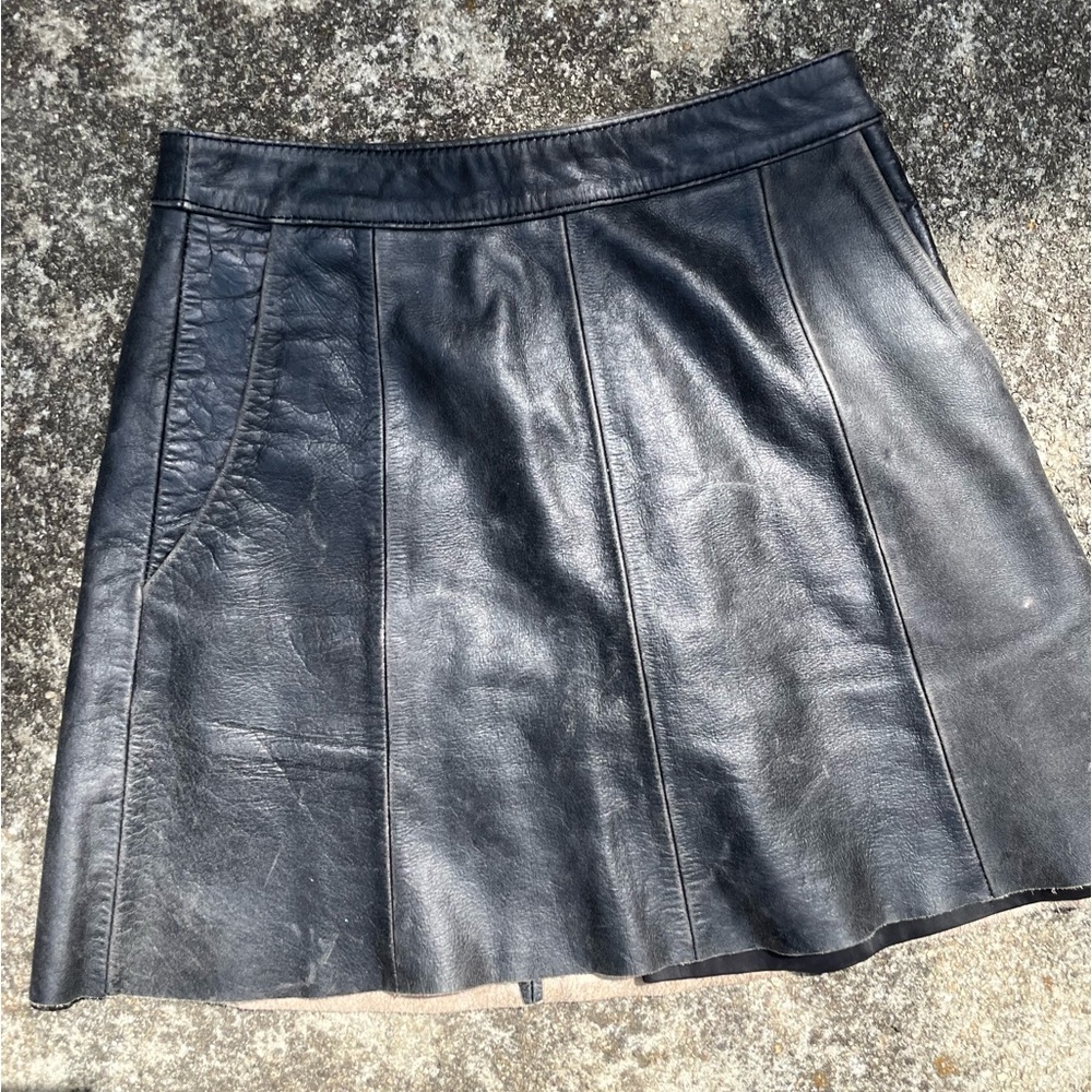 genuine leather skirt